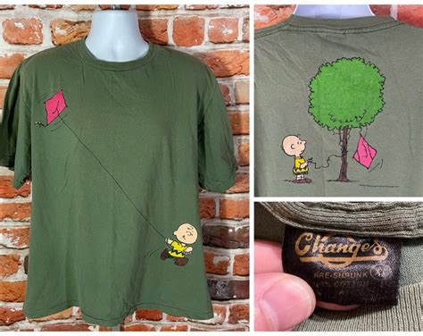 Vintage 90s Charlie Brown Kite Eating Tree Shirt Sz XL Changes Tag ...