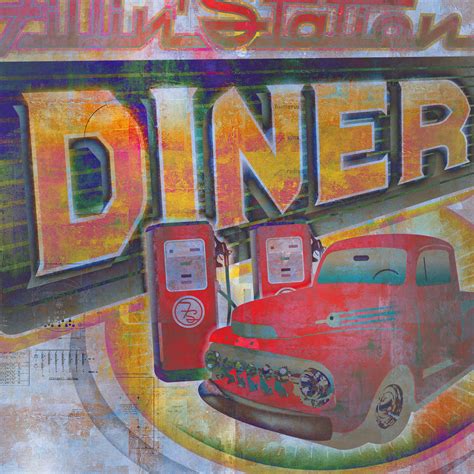 American Diner Drawings | Prints, Framed Prints And Multi Panel Art