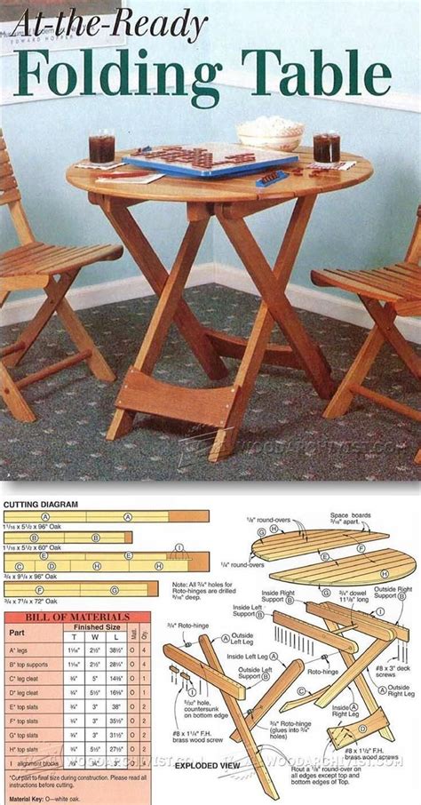 Folding Table Plans - Furniture Plans and Projects | WoodArchivist.com | Woodworking furniture ...