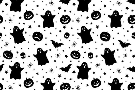 Halloween pattern. Pumpkin pattern. Bats pattern. Ghost SVG By IrinaShishkova | TheHungryJPEG