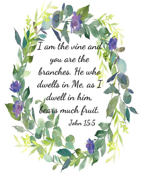 John 15:5, I Am the Vine, Bible Quote Instant Download, Printable Scripture, Christian Print ...