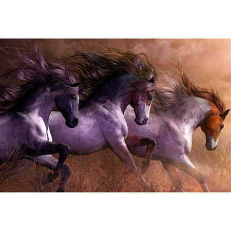 Three Horses Art Print on Canvas,Wall Decor Poster 20x13 inches >>> You ...