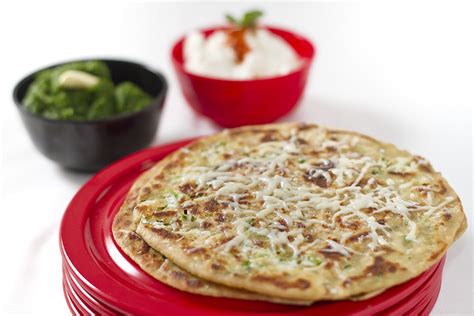 Four Cheese Paratha, flatbread with cheese and greens stuffing - Swati ...