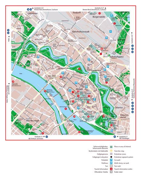 Large detailed travel map of Bremen city | Bremen | Germany | Europe | Mapsland | Maps of the World