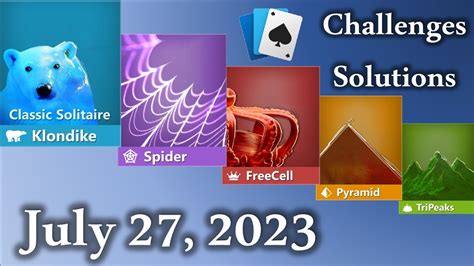 Microsoft Solitaire Collection: July 27, 2023 - YouTube