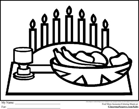 Kwanzaa candles coloring pages download and print for free