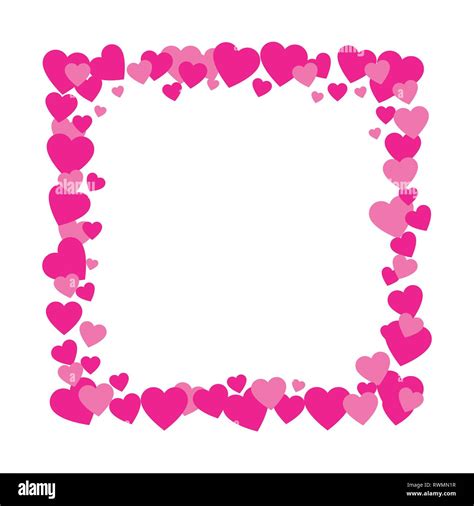 Pink Hearts illustration with frame for text. Valentine's day and ...