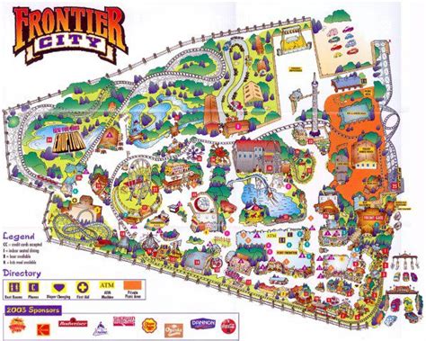 Theme Park Brochures Frontier City Map 2003 - Theme Park Brochures