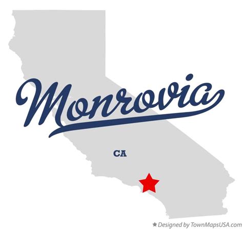 Map of Monrovia, CA, California