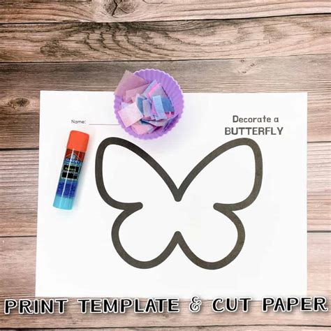 Tissue Paper Butterfly Craft with Free Printable Template