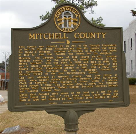 Marker Monday: Mitchell County - Georgia Historical Society