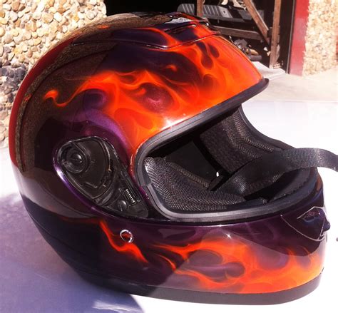 Custom Painted Drag Car Race Helmet -Skulls and True Fire — Dallas ...