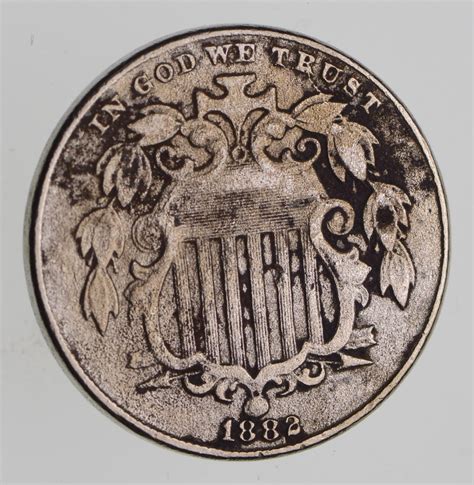 First US Nickel - 1882 - Shield Nickel - US Type Coin - Over 100 Years ...