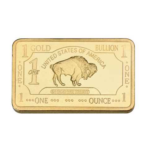 WR One Bullion 1 Troy Ounce Gold Bar 24k 999.9 Gold Plated Fake Bars ...