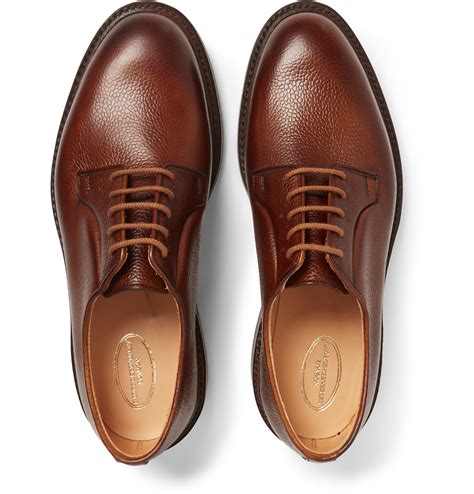 Lyst - George cleverley Pebble-grain Leather Derby Shoes in Brown for Men