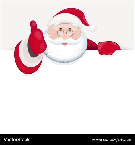 Santa claus behind blank sheet for text Royalty Free Vector