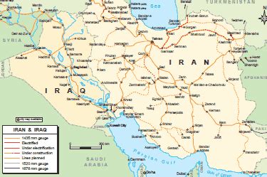 Iran & Iraq - country map | Country profile | Railway Gazette International