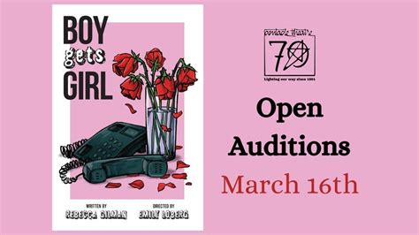 Open Auditions for Boy Gets Girl, Pentacle Theatre Rehearsal, Salem, 16 March