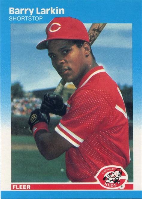 Barry Larkin 1987 Fleer Rookie Card RC | Barry larkin, Baseball cards, Baseball