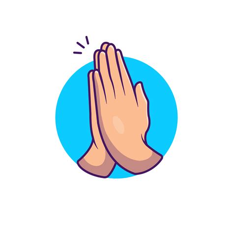 Namaste Hand Sign Gesture Cartoon Vector Icon Illustration. People ...