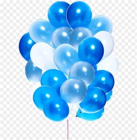 25 Pieces Of Mixed Blue And White Latex Balloons Bouquet - Blue Birthday Balloons PNG ...