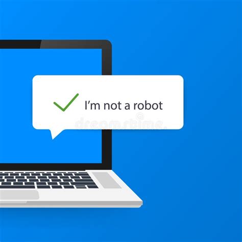 Captcha, I am Not a Robot on Laptop Screen. Vector Stock Illustration ...