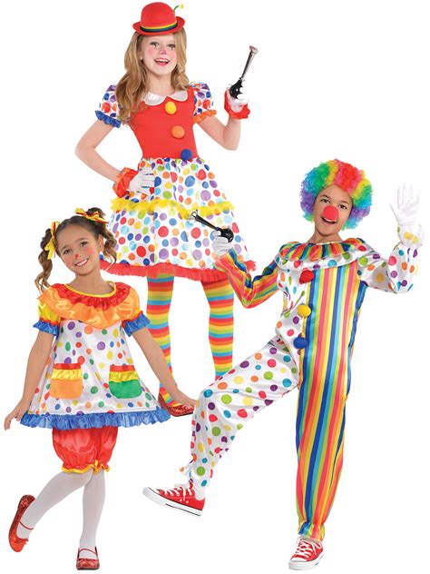 Childs Clown Costume Boys Circus Jumpsuit Girls Fancy Dress Kids ...