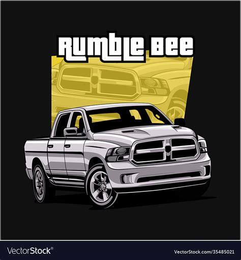 Rumble bee ram pickup fourth generation Royalty Free Vector