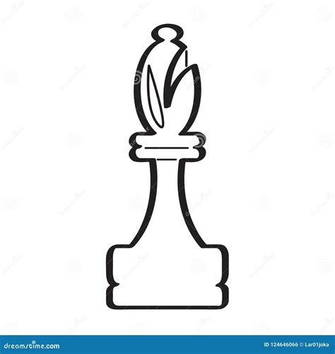 Sketch of a Bishop Chess Piece Stock Vector - Illustration of piece ...