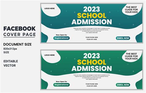 School Admission Facebook Cover and Web Banner Template design free ...