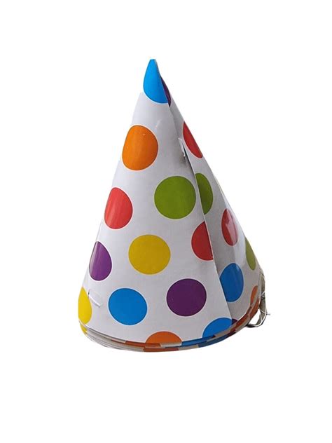 8 Party Hats Happy Birthday Kids Paper Cone Hats Fun Game Safe Elastic ...