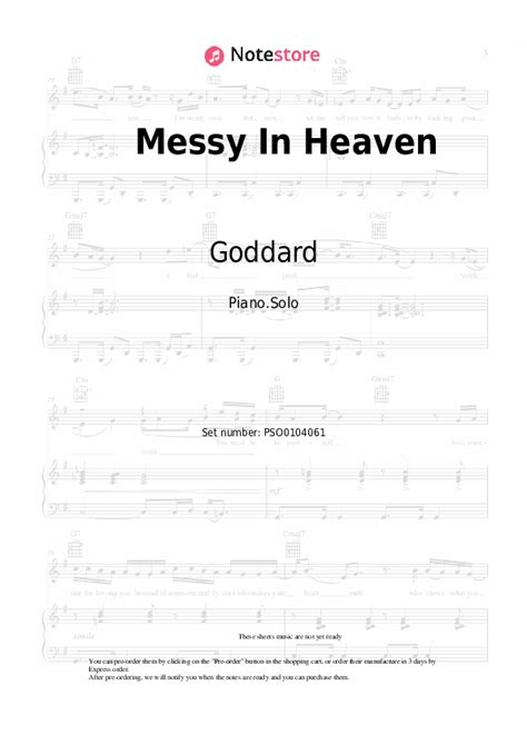 Messy In Heaven piano sheet music venbee, Goddard in Note-Store.com ...