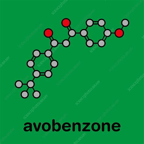 Avobenzone sunscreen molecule, illustration - Stock Image - F027/8184 ...