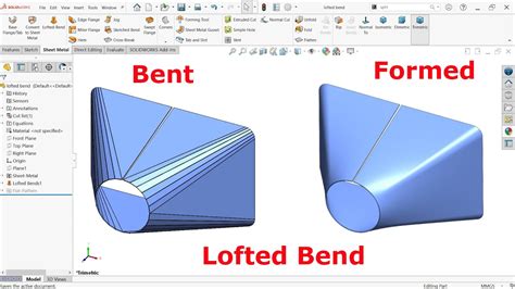 SolidWorks Sheet metal Lofted Bend