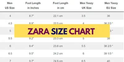 Zara Shoe Size Chart + Sizing Guide of Sandals, Boots...