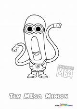 Tim Mega Minion Despicable Me 4  Coloring Pages For Kids sketch template