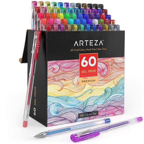 ARTEZA Gel Ink Pens, Assorted Colors, Set of 60 - Walmart.com - Walmart.com