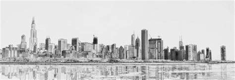 Stunning "Chicago Skyline" Pencil Drawings And Illustrations For Sale ...