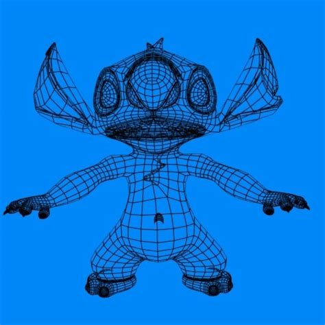 3D model Stitch Rigged Character VR / AR / low-poly rigged MAX OBJ 3DS ...