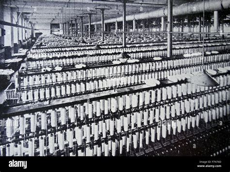 The spinning-mill of a large, english, cotton factory. This Stock Photo ...