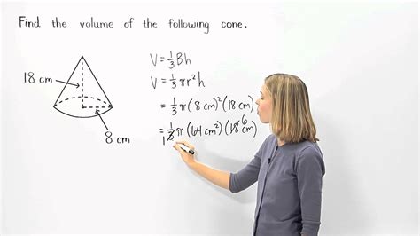 Find the Volume of the Cone Use 3.14 for Pi