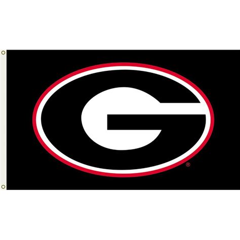 Georgia Bulldogs Black Team Logo Flag | Georgia bulldogs, Bulldog flag ...