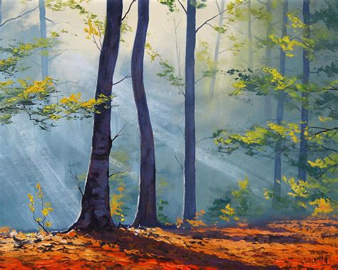 Forest Sunlight Painting by artsaus on DeviantArt