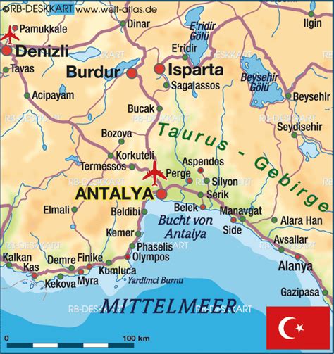 Map of Antalya (Region in Turkey) | Welt-Atlas.de