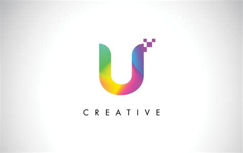 U Colorful Logo Letter Design Vector. Creative Rainbow Gradient Letter ...