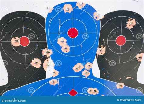 Paper Shooting Target with Bullet Holes - Graphic - Gun Range Stock ...