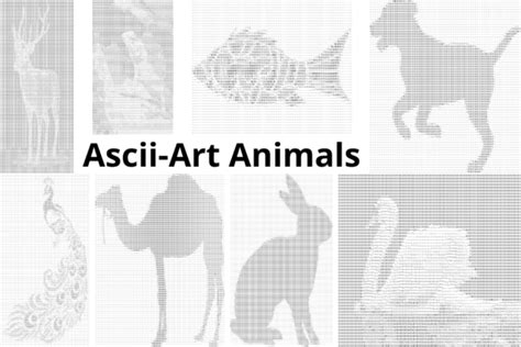 Ascii-Art Animals Graphic by Mina Nakamura · Creative Fabrica