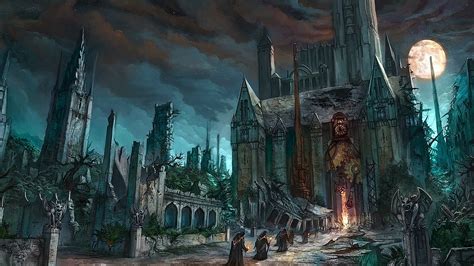 Dark fantasy horror gothic art monk cathedral church wallpaper | 1920x1080 | 29068 | WallpaperUP ...