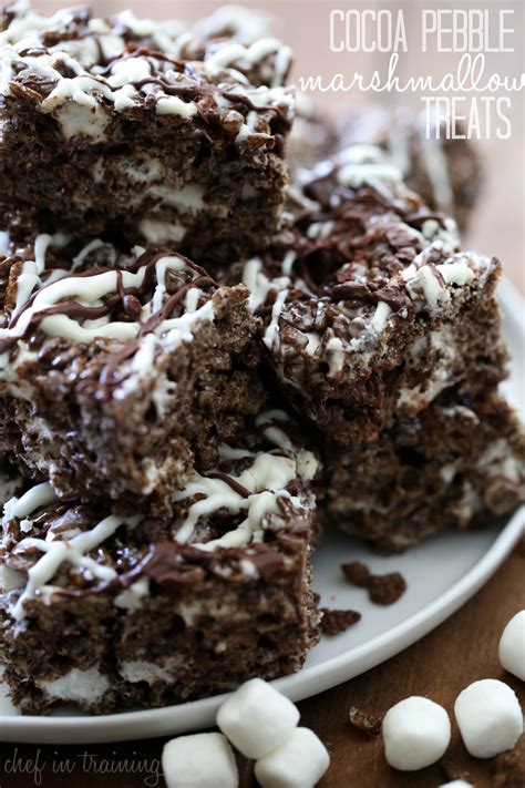 Cocoa Pebble Marshmallow Treats - Chef in Training