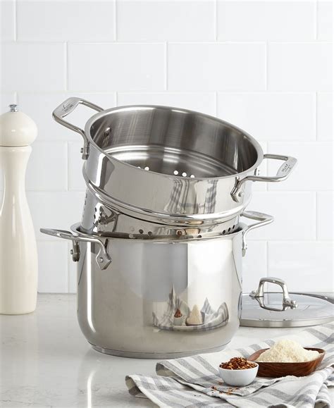 All-Clad Stainless Steel 6 Qt. Covered Multi-Pot with Pasta Insert & Reviews - Cookware ...